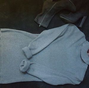 KNITTED DARK GRAY LONG SLEEVE TURTLENECK